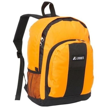Everest Everest BP2072-OG-BK Backpack with Front & Side Pockets - Orange-Black BP2072-OG/BK